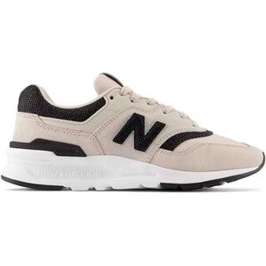 New Balance Beige and Black Suede Athletic Sneakers